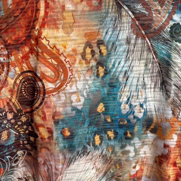 Alfred Dunner Top Size PS Multicolor Abstract Animal Print Cheetah Bling Detail - Picture 7 of 10